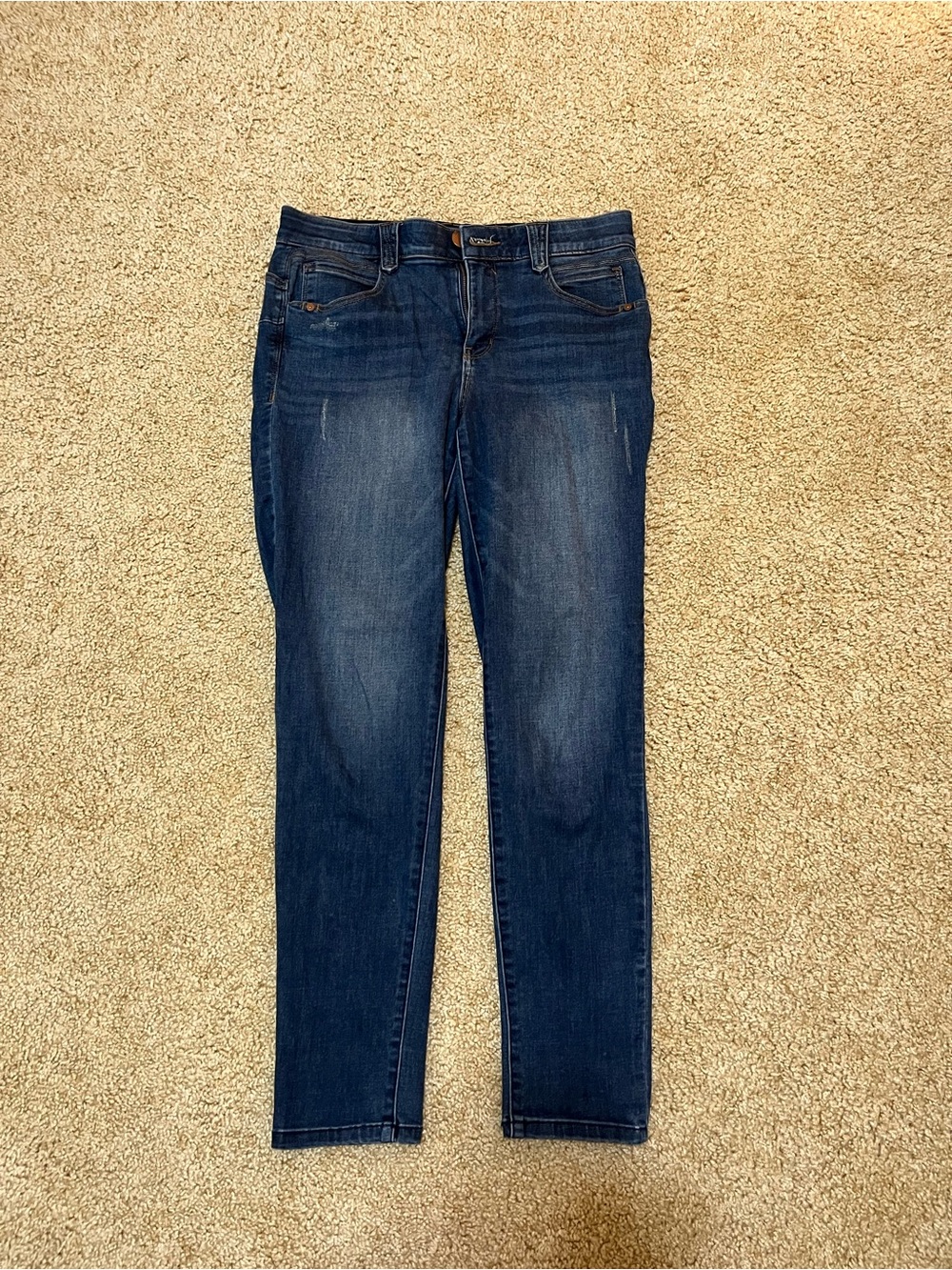 Democracy Karessa Ab Solution Rolled Cuff Denim Blue Skinny Jean - Size 8